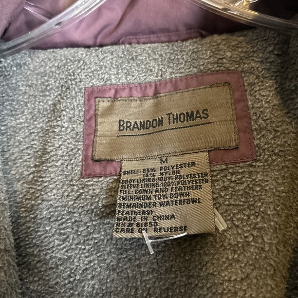 Brandon Thomas Women's Duck Down Filled Puffer Jacket Plum - Size Medium - Picture 2 of 8